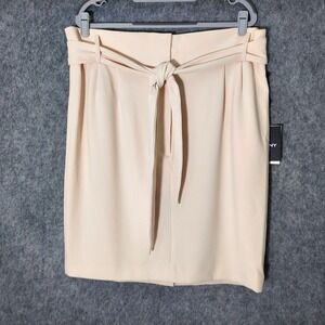 Dkny Women Skirt 14 Straight Belt Pleated‎ Stretch Slit Business Office Career